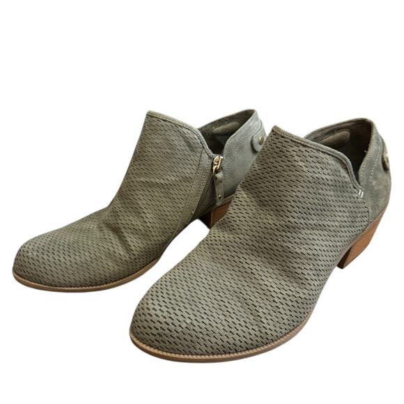 Dr Scholl's Be Energized Memory Foam Green Suede Booties Size 9 - Picture 1 of 8